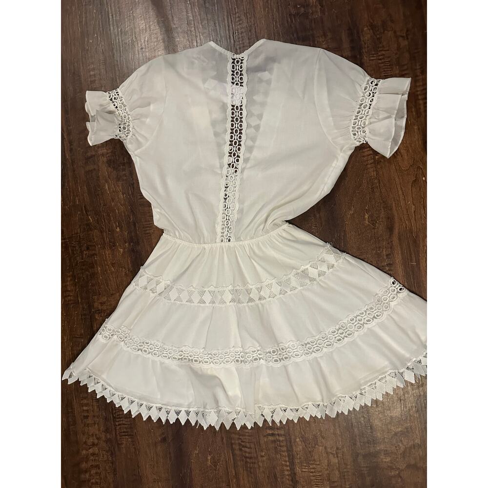 Peixoto Ora White Lace-Trim Mini Dress - Picture 2 of 7